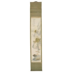 Used "Springtime on the River" Meiji Period Scroll Painting