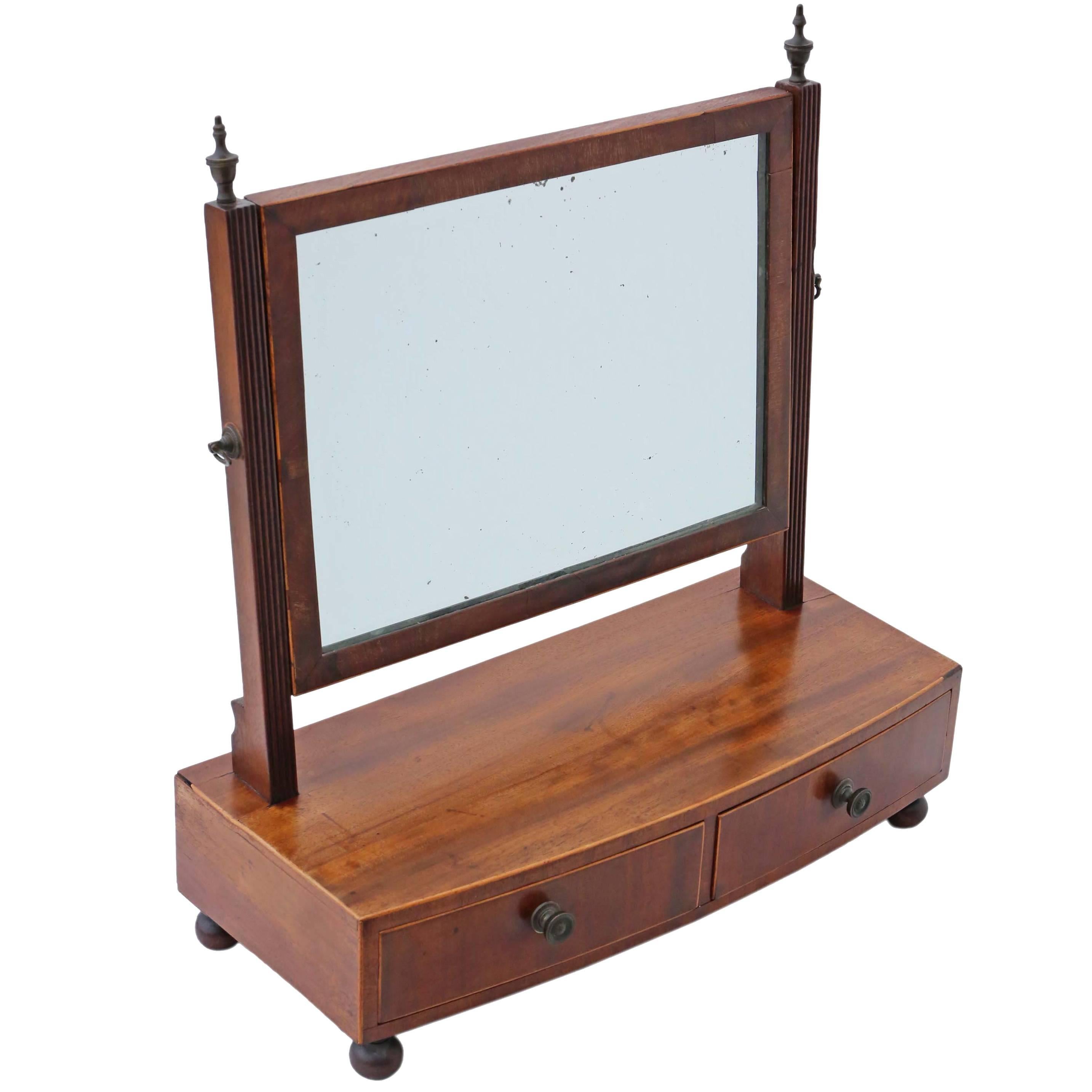 Antique Quality Regency circa 1825 Mahogany Swing Dressing Table Mirror Toilet For Sale