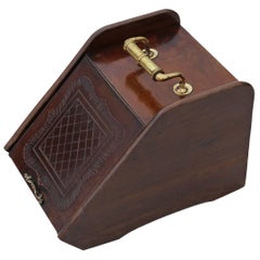 Antique Victorian, circa 1900 Mahogany Coal Scuttle Box or Purdonium