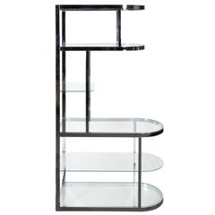 Milo Baughman Style Asymmetrical Étagère