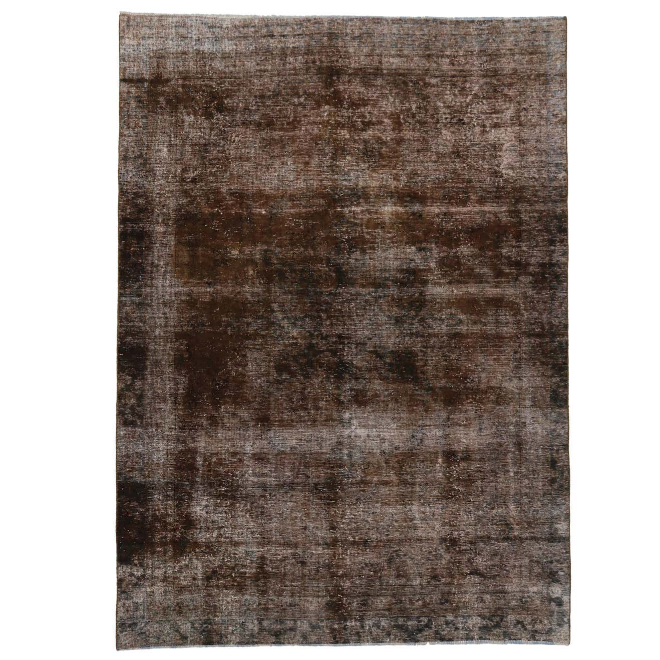 Distressed Antique Persian Overdyed Rug with Modern Rustic Industrial ...