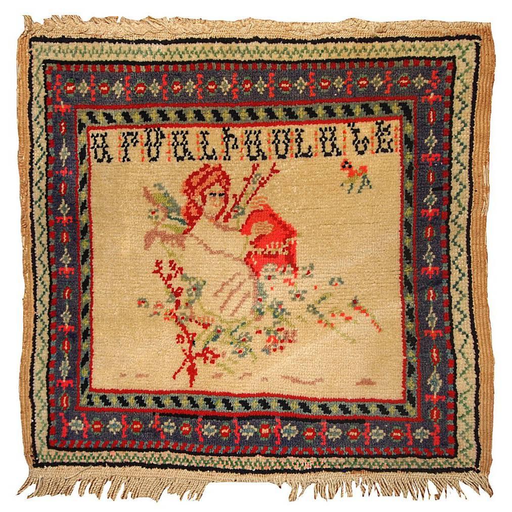 Handmade Antique Collectible Armenian Rug, 1900s