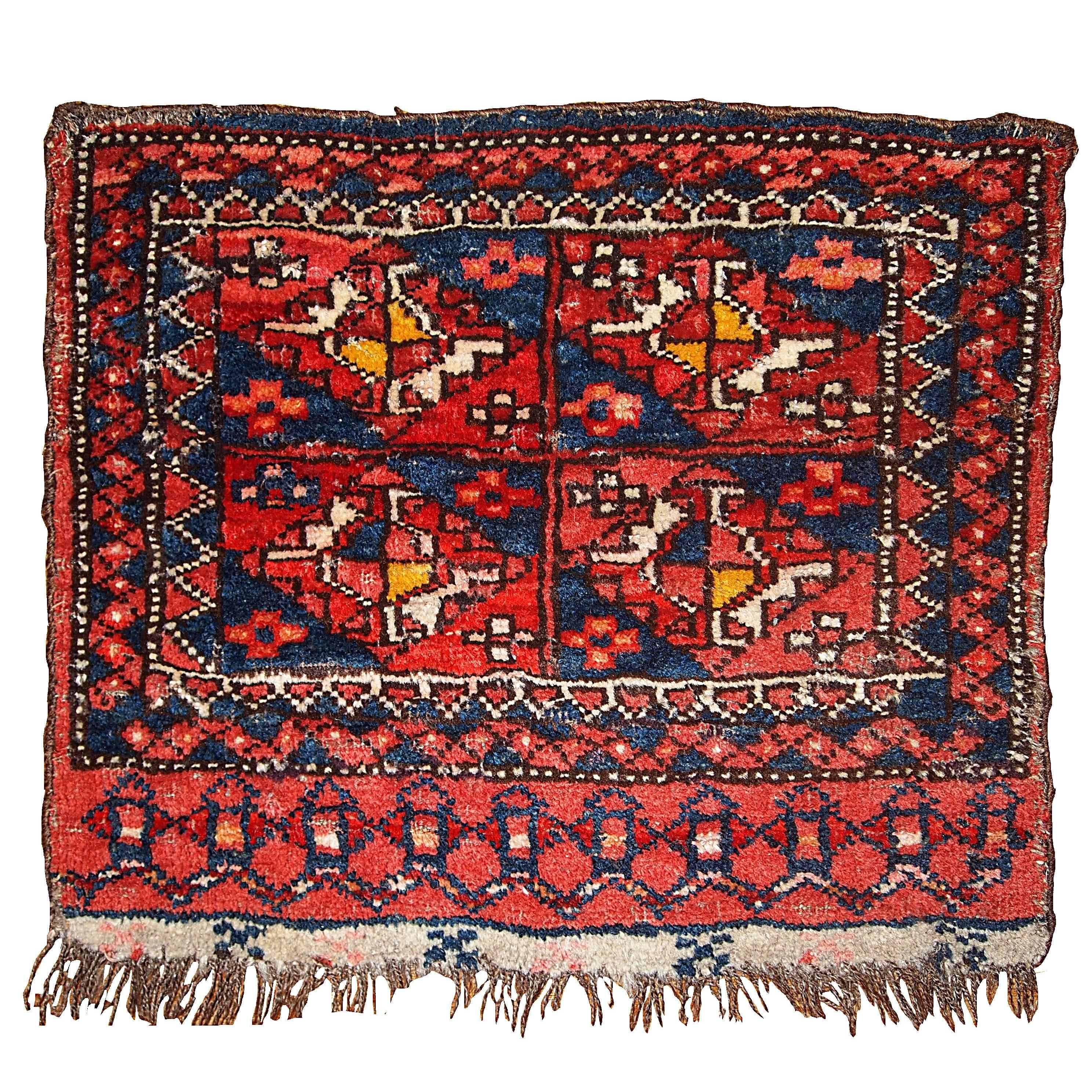 Handmade Antique Collectible Uzbek Bag Face, 1870s, 1B352 For Sale