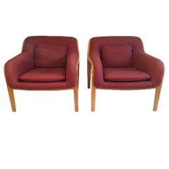 Pair of Oak Lounge Chairs by Bill Stephens for Knoll