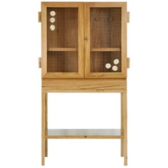 Hardwood Jardim Cabinet with Natural Dyed Crochet by Brazilian Yankatu