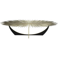 Double Frond Coffee Table in Solid Brass by Christopher Kreiling Studio