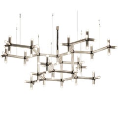 Robert Haussmann Atomic Polished Steel Chandelier