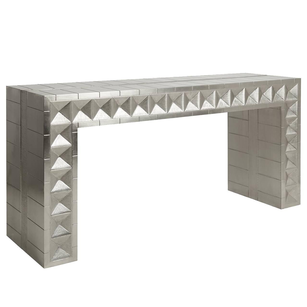 Talitha Nickel Waterfall Console For Sale