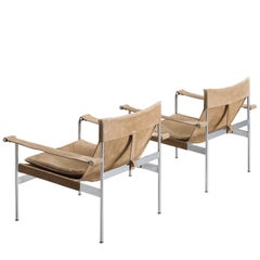 Hans Könecke Paar Sling Lounge Chairs aus Wildleder