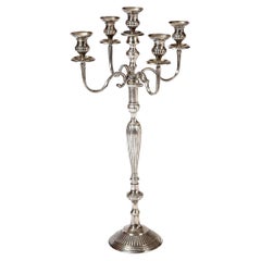 Large Early 19th Century George III Silver Plate Candelabrum