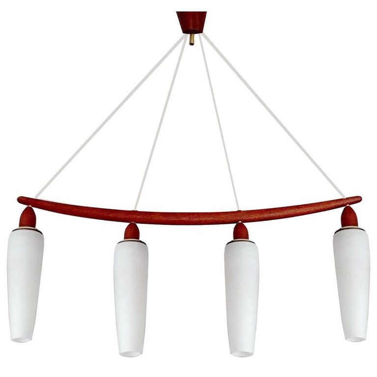 Large Midcentury Danish Modern Luxus Chandelier Pendant Light Teak Glass - Danish Modern Pendant Lamps Large Midcentury Danish Modern Luxus Chandelier Pendant Light Teak Glass - Danish Modern Pendant Lamps