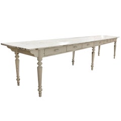 Long Italian Table with Turned Legs