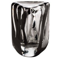 Extra-Small Triangolo Vase in Clear and Black by Peter Marino & Venini