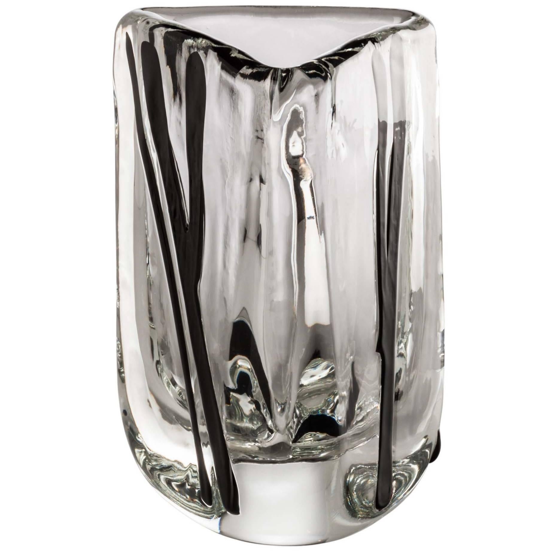 Medium Triangolo Vase from the Black Belt Collection by Peter Marino & Venini For Sale