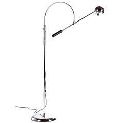 Robert Sonneman Chrome Cantilever Orbiter Floor Lamp, 1960s