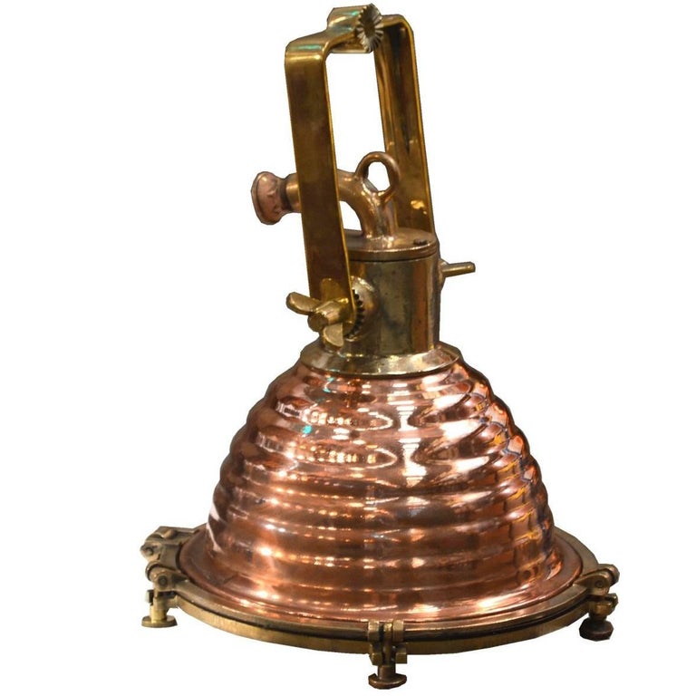 Brass Fluted Cargo Lights For Sale at 1stDibs