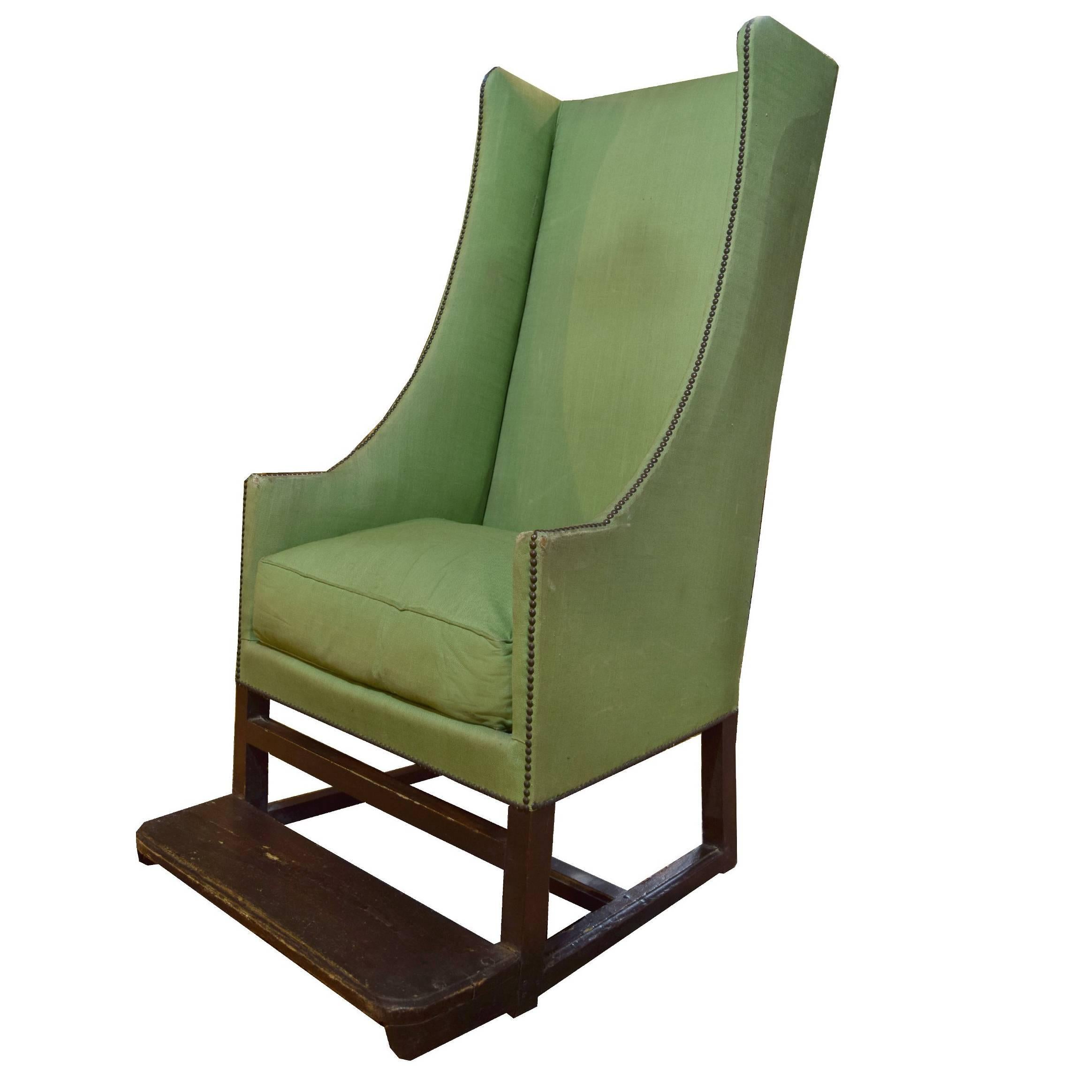 French Wing Back Chair with Footrest