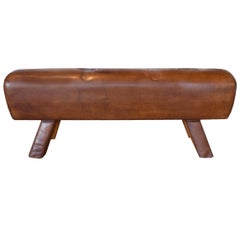 Antique Leather Pommel Horse Bench