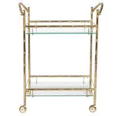 Faux Bamboo Bar Cart