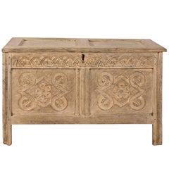 English Oak Coffer Chest, circa 1760