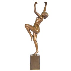 Nude Dancing Lady with Castanets, H. Calot, Art Deco