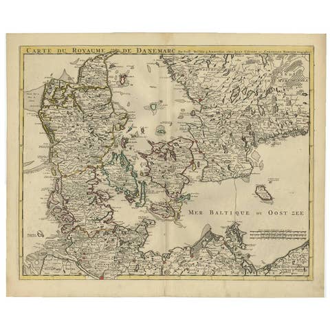 Denmark and Baltic Region – Antique Map by Guillaume de l’Isle, c.1730