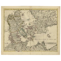 Carte ancienne du Danemark par Covens &amp;amp; Mortier, 1730