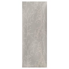 Unique Grey and Cream Contemporary Hand-Printed Wallpaper Roll