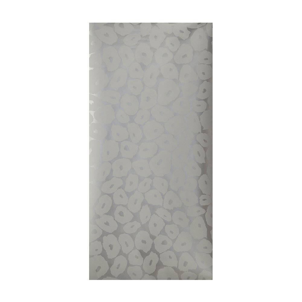 Unique Silver and Cream Contemporary Handprinted Wallpaper Roll For Sale