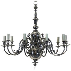 Large Silver Plated Chandelier