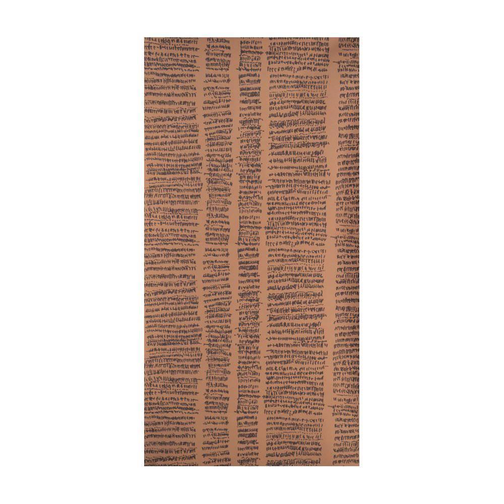 Unique Brown and Red Contemporary Handprinted Wallpaper Roll For Sale