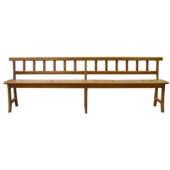 French Long Bench with Back