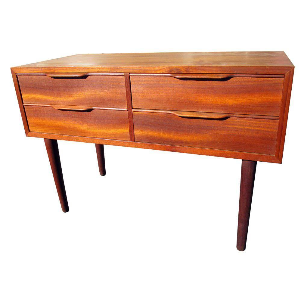 Vintage Mid-Century Modern Danish Teak Four-Drawer Sideboard Console