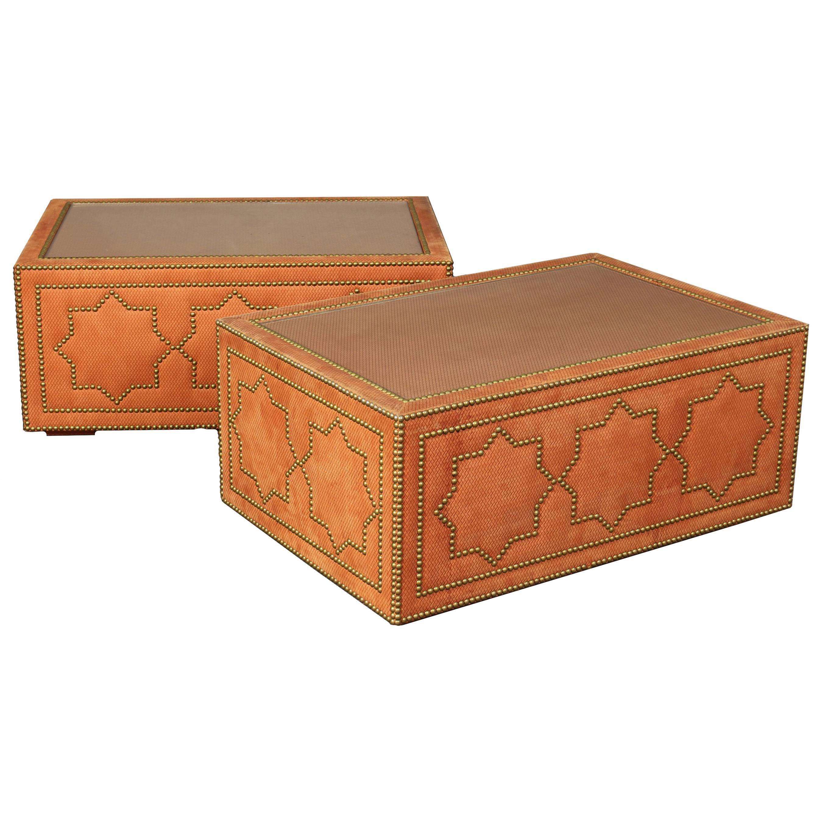 Custom Designed Suede Cocktail Table