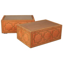 Custom Designed Suede Cocktail Table