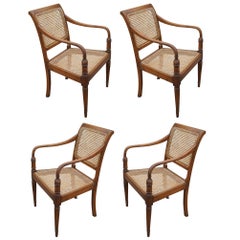 Vintage West Indies Style Woven Cane Chairs