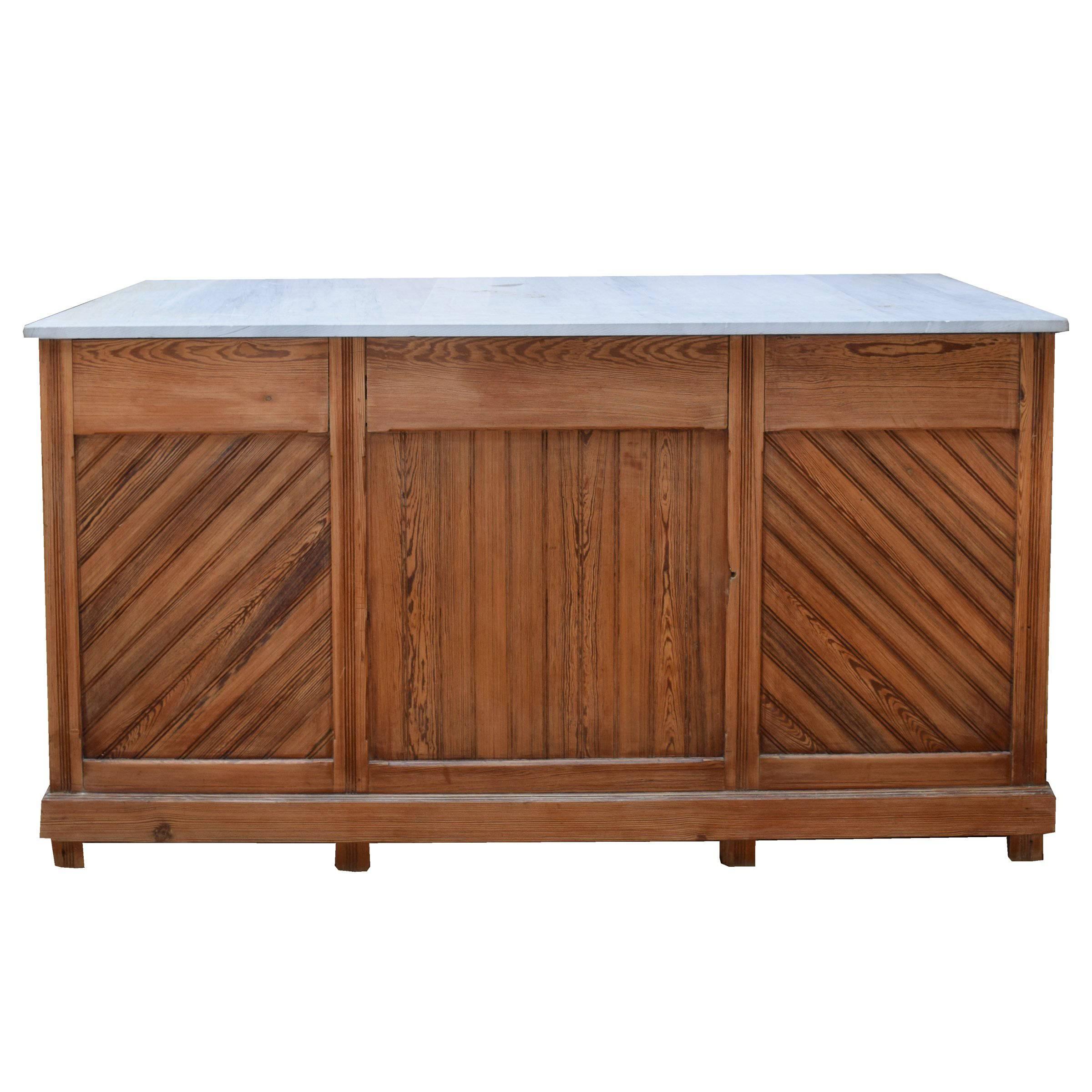 Early 20th Century, French Pine Bakery Counter