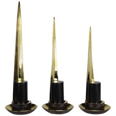 Stiletto Candleholders in solid brass by Christopher Kreiling