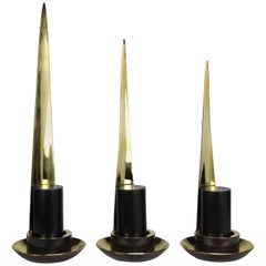 Vintage Stiletto Candleholders in solid brass by Christopher Kreiling