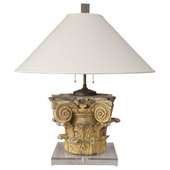 Lamp Fashioned from a Carved Capital