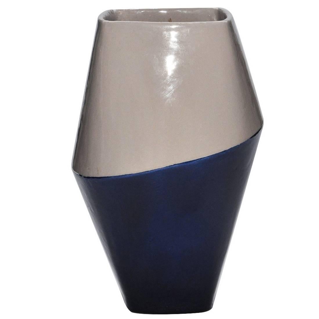 Anfora Vase Gray and Blue