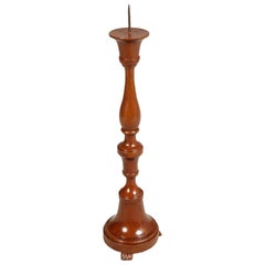 Antique 19th Century Painted Walnut Candlestick
