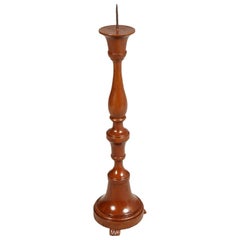 19th Century Painted Walnut Candlestick