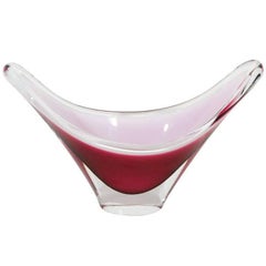 Flygsfors Bowl, Sweden, 1960s in Pink and White