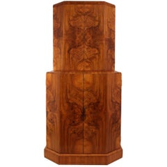 Art Deco Cocktail Cabinet in Walnut, circa 1930