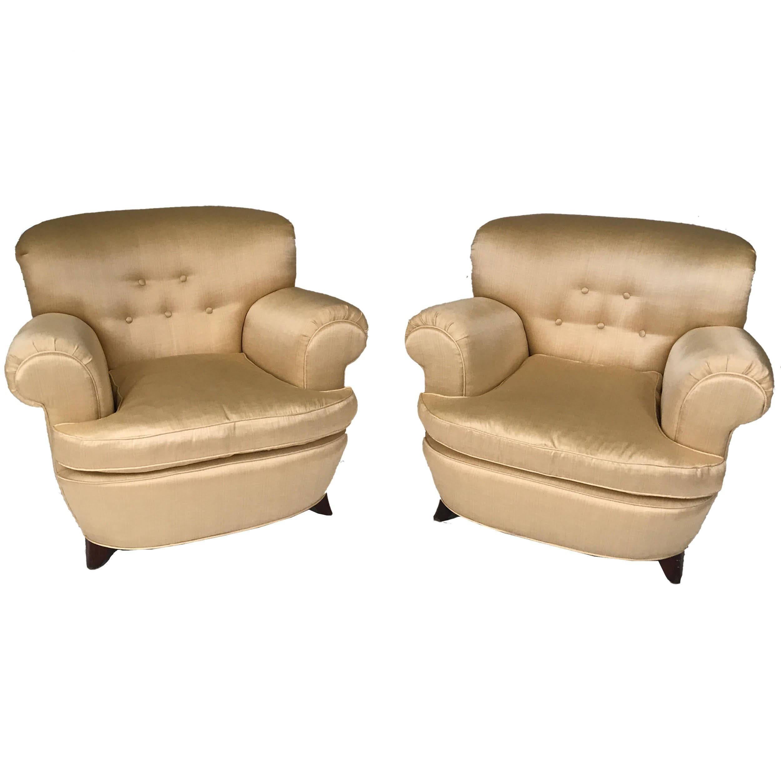 Classic Art Deco Club Chairs For Sale