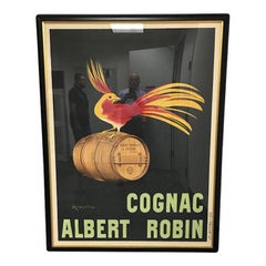 "Cognac Albert Robin" Antique Framed French Poster