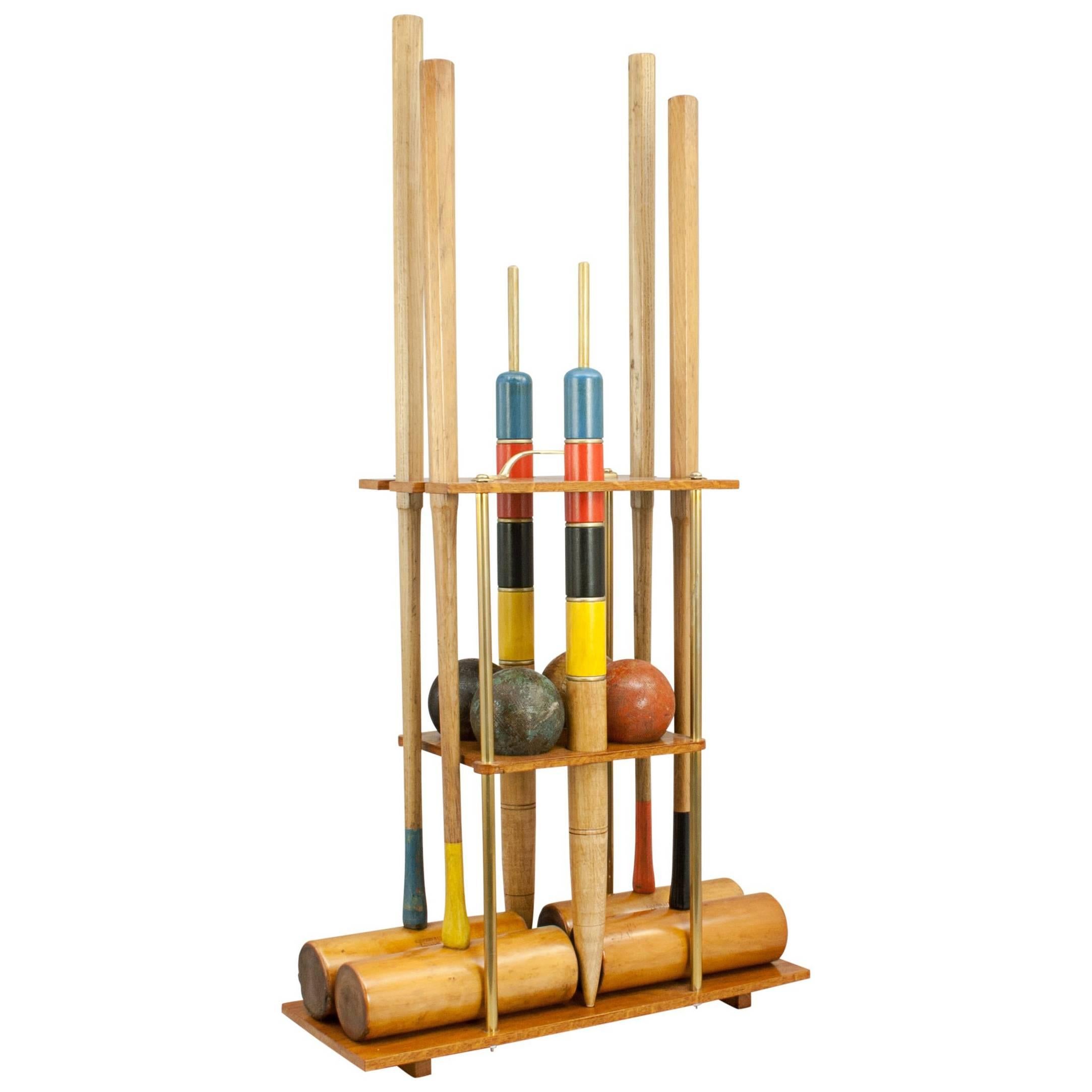 F.H. Ayres Croquet Set on Stand