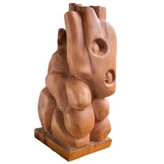 Brazilian Hand-Carved Wood Sculpture Heart