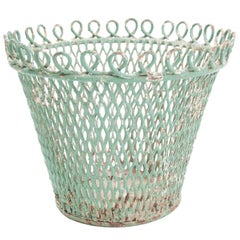 Midcentury French Wirework Planter or Wastepaper Basket by Mathieu Matégot